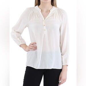 Lilly Pulitzer Cream 3/4 Sleeve Relaxed Blouse